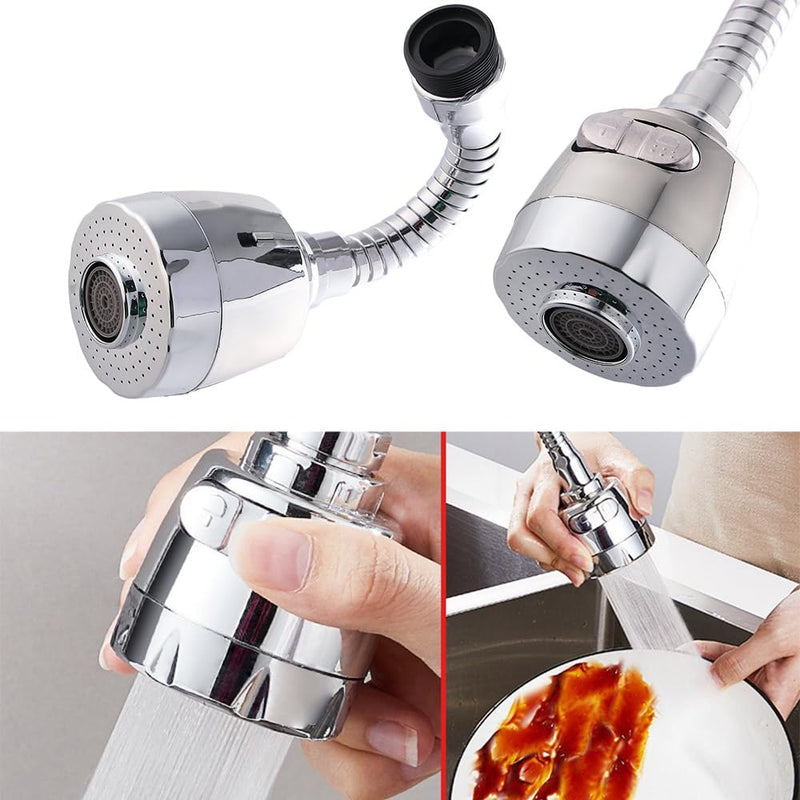Vctitil Stainless Steel Faucet Extender Sprayer Nozzle 2 Modes 360 Degree Rotatable Flexible Water-Saving Splash Proof Spray