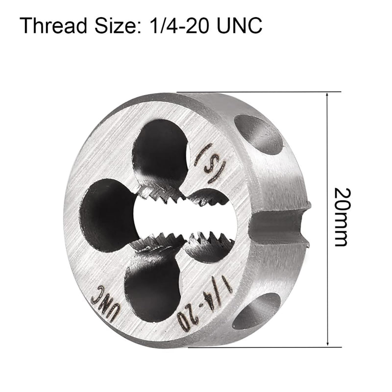 Unifizz 1/4-20 UNC Round Die Machine Thread Right Hand Threading Die Alloy Tool Steel Screw Thread Cutting Die