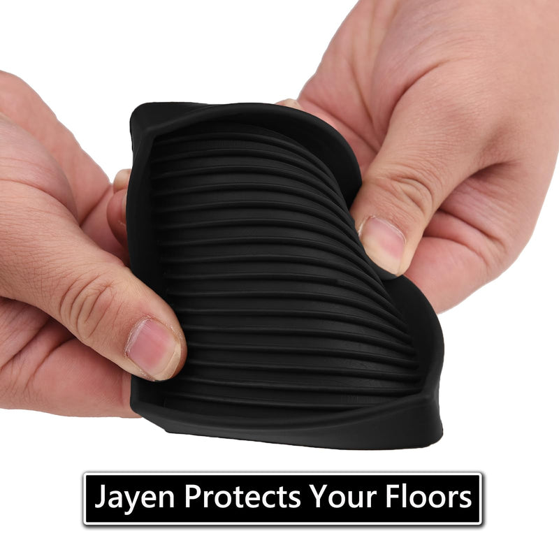 5x5 Square Rubber Furniture Caster Cups, Anti-Sliding Furniture Pads Bed Stopper Floor Protectors with Grip - Protect Any Flooring 5"x5" 4 Pcs Black