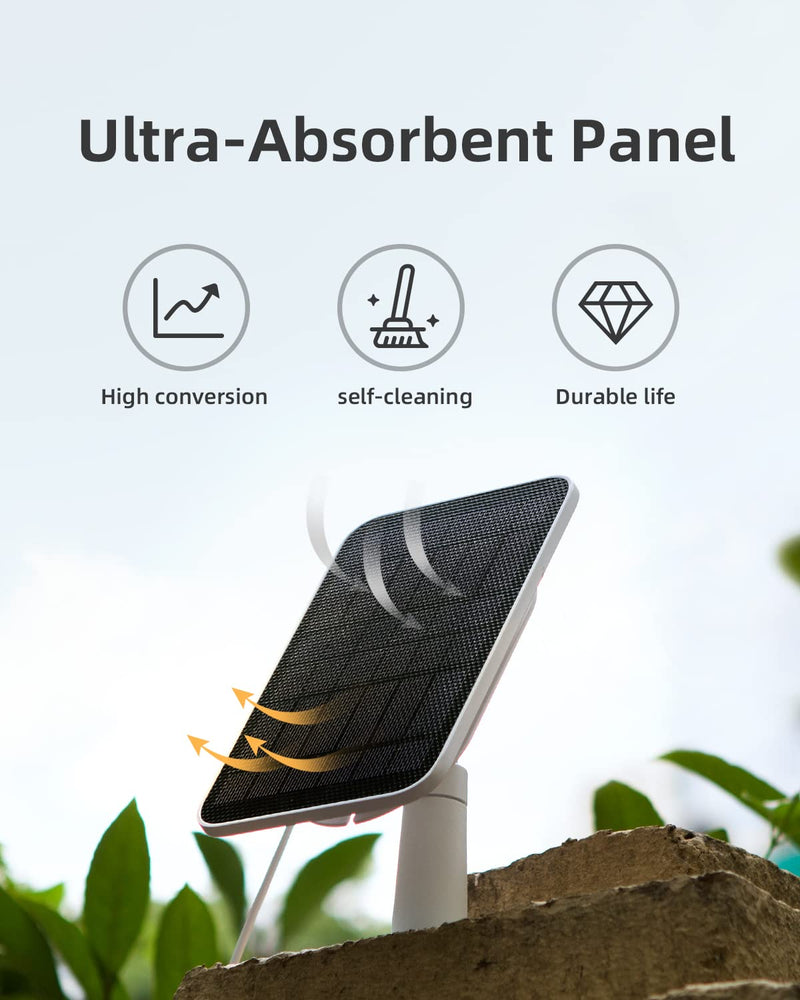 Noorio 3W Portable Solar Panel for Security Camera Outdoor Wireless (Compatible with B200 Series) - Solar Battery Camera Charger with 10ft Cable, Not for CD200/CF200 Cameras