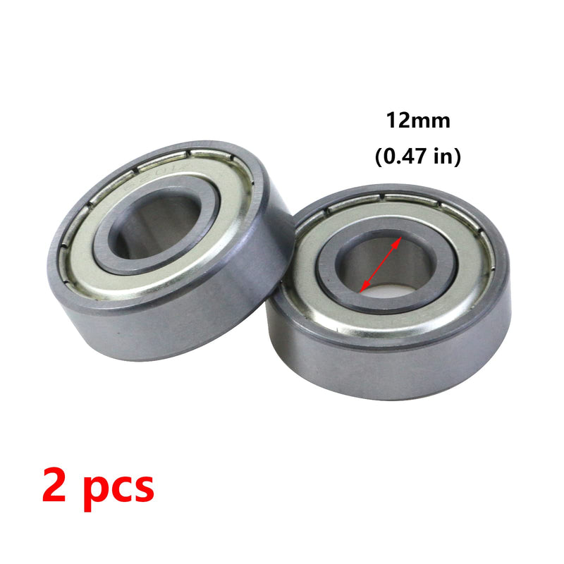 Antrader 2-Pack 12mm x 32mm x 10mm 6201Z Double Shielded Deep Groove Radial Ball Bearings 12 x 32 x 10mm