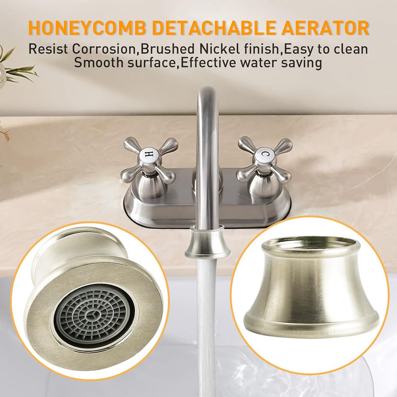 Faucet Aerator Compatible with Moen 116618BN, Faucet Parts High Flow Sink Aerator Replacement for Shower Bathroom Kitchen 2.2 Gallon Per Minute,Brushed Nickel Finish Brushed Nickel