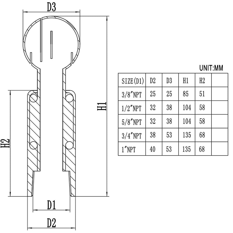 DERNORD Rotary Spray Ball NPT Female CIP Tank Cleaning Ball 360° Spray Pattern, Stainless Steel 304 (3/8" NPT Threaded) 3/8" NPT Threaded