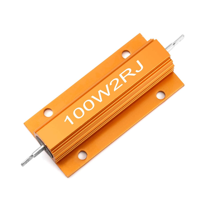 Chanzon 2pcs Wirewound Aluminum Shell Resistor 2 Ω ohm 100W ±5% Tolerance 2R Rohs Certified G) 2Ω ohm