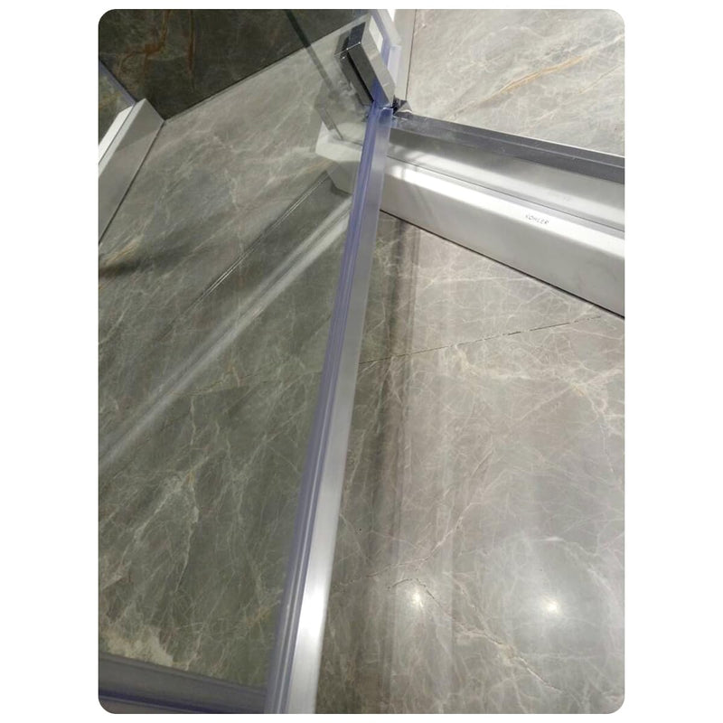 Frameless Glass Shower Door Sweep for 3/8" Glass, Bottom Seal with Drip Rail, 27.5" Long 3/8"/10mm