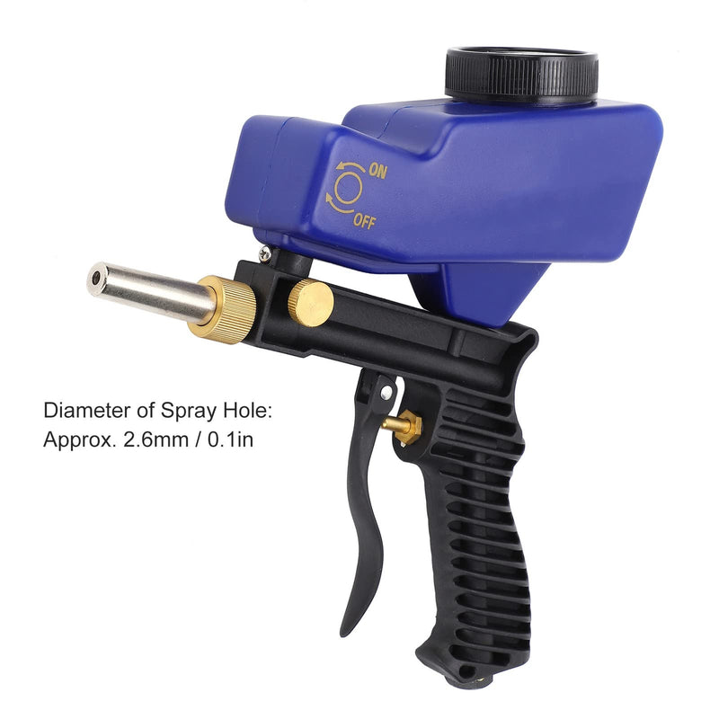 Feed Sandblasting Gun, Portable Handheld Sandblaster 70-150 PSI 6000RPM Air Sand Spray Gun Blasting Machine Tool Set Kit Paint Guns Accessories with Connector