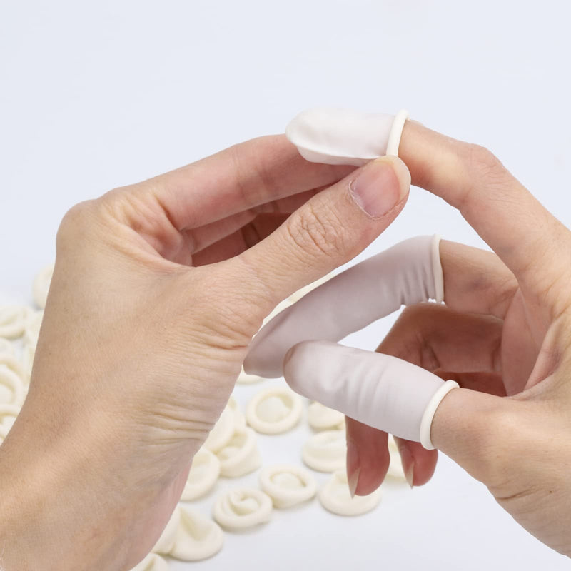 BTYMS 400 Count Latex Finger Cots Small Fingertip Gloves Disposable Finger Rubber Tips Protector Anti-Static Small (Pack of 400)