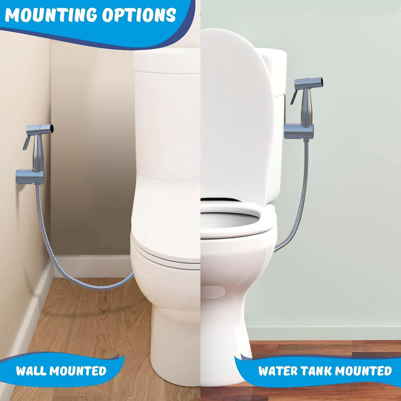 Premium Bidet Sprayer - Handheld Bide Jet Spray for Toilet | Adjustable Water Pressure | Leak-Proof Stainless Steel Toilet Bedit Sprayer | Muslim Shower | Cloth Diaper Washer | Bathroom Bidet Handheld Sprayer Kit