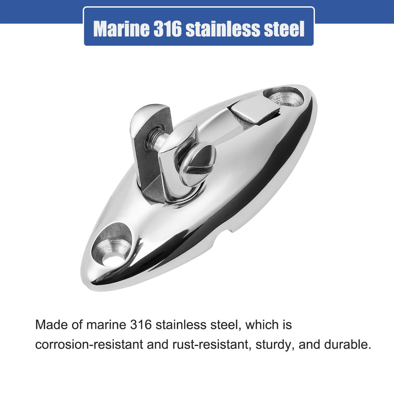 Boat Quick Release Bimini Top Swivel Deck Hinge, 360 Degree Rotation, Solid 316 Stainless Steel, Marine Bimini Top Hardware(2-Pack)