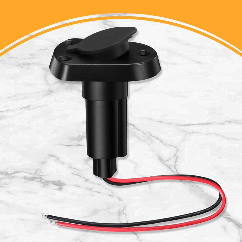 Mimorou 2 Pack Boat Light Top Socket Plug-in Pole Base 2-pin Stern Light Socket Plug-in Pole 2-Prong Stern Boat Nylon Cap (Straight Base)