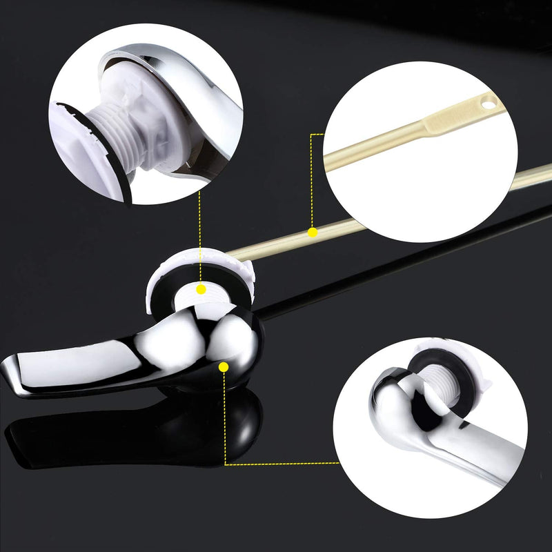 4 Pieces Toilet Tank Handle Flush Lever Replacement Universal Flush Lever Finish Handle for Most Front Mount Toilet