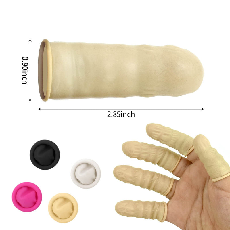 100 Pcs Finger Cots, Disposable Finger Protectors, Latex Anti-Static Finger Tip Rubber Protect Keeping Dressing Dry and Clean (Medium, Pink) Medium