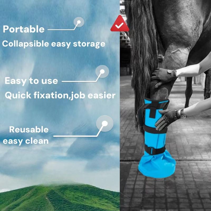 2 Piece Easy Use Hoof Soaking Boot for Horses,Horse ice Boots,Horse hoof Boots,Horse Soaker Bag, hoof Shoes Hooves Care Treatment Bucket,hoof Boots for Horses