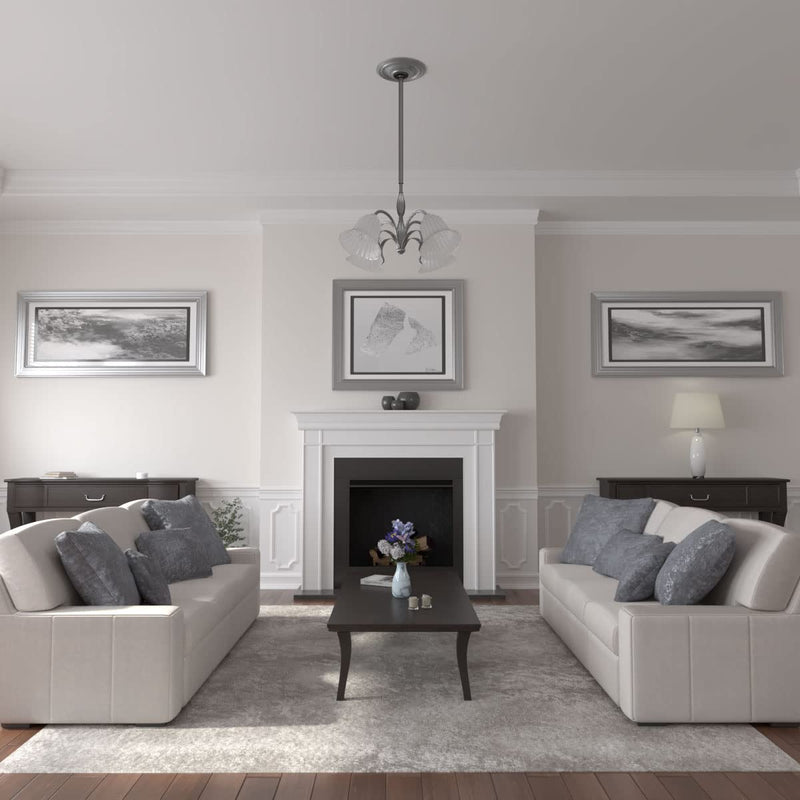 Ekena Millwork CM14TRPLS 14 3/4"OD X 1 3/4"P Traditional Ceiling Medallion Fits Canopies Up to 4", Platinum Platinum (Metallic Series)
