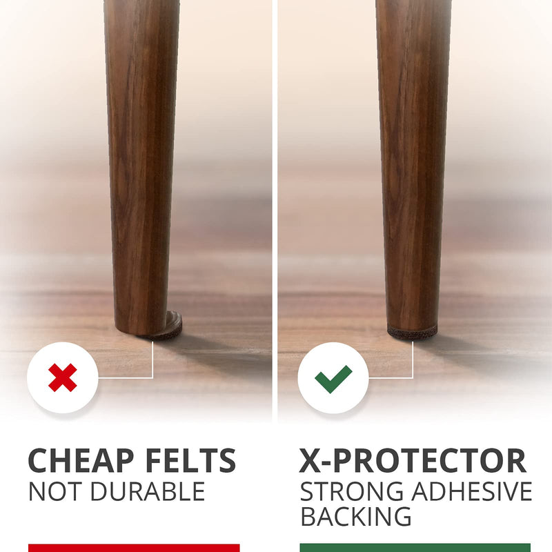 X-PROTECTOR Felt Furniture Pads - 56 PCS 3/4" - Felt Pads Floor Protectors - Chair Felt Pads - Felt Pads for Furniture Feet - Furniture Pads for Hardwood Floors - Protect Your Floors! (Brown, Round) 3/4" 56 Brown, Round