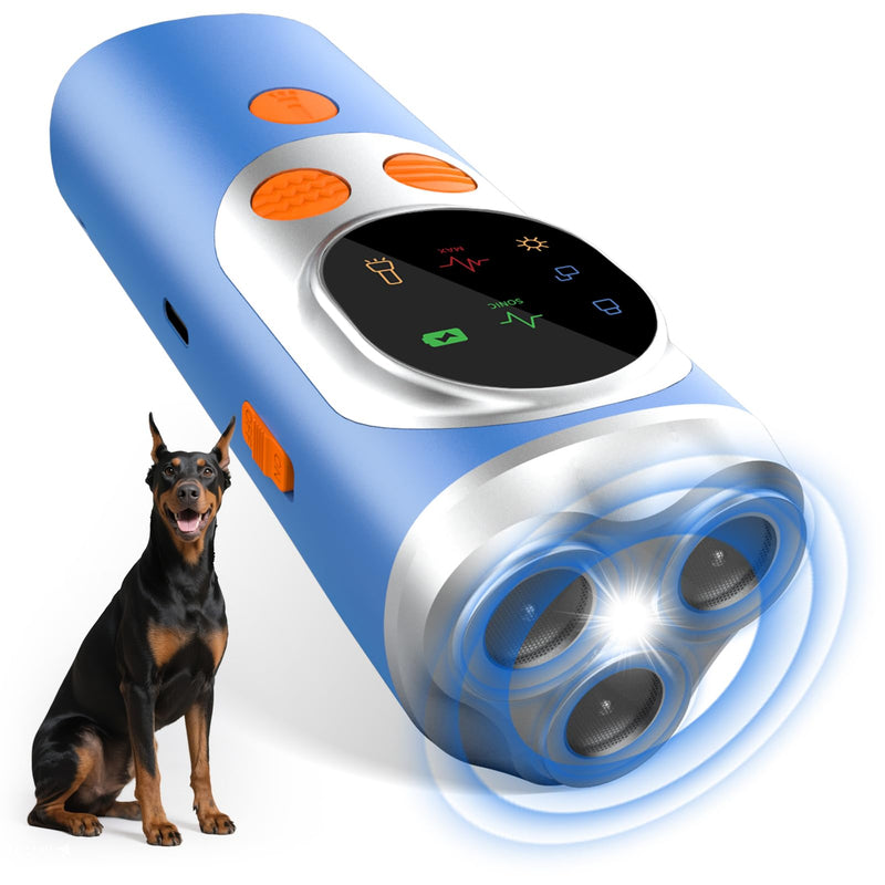 dessports Anti Barking Device for Dogs - 50FT Range Bark Shield for Stopping Bad Behavior - Ultrasonic Dog Bark Deterrent for Training (Blue) Blue