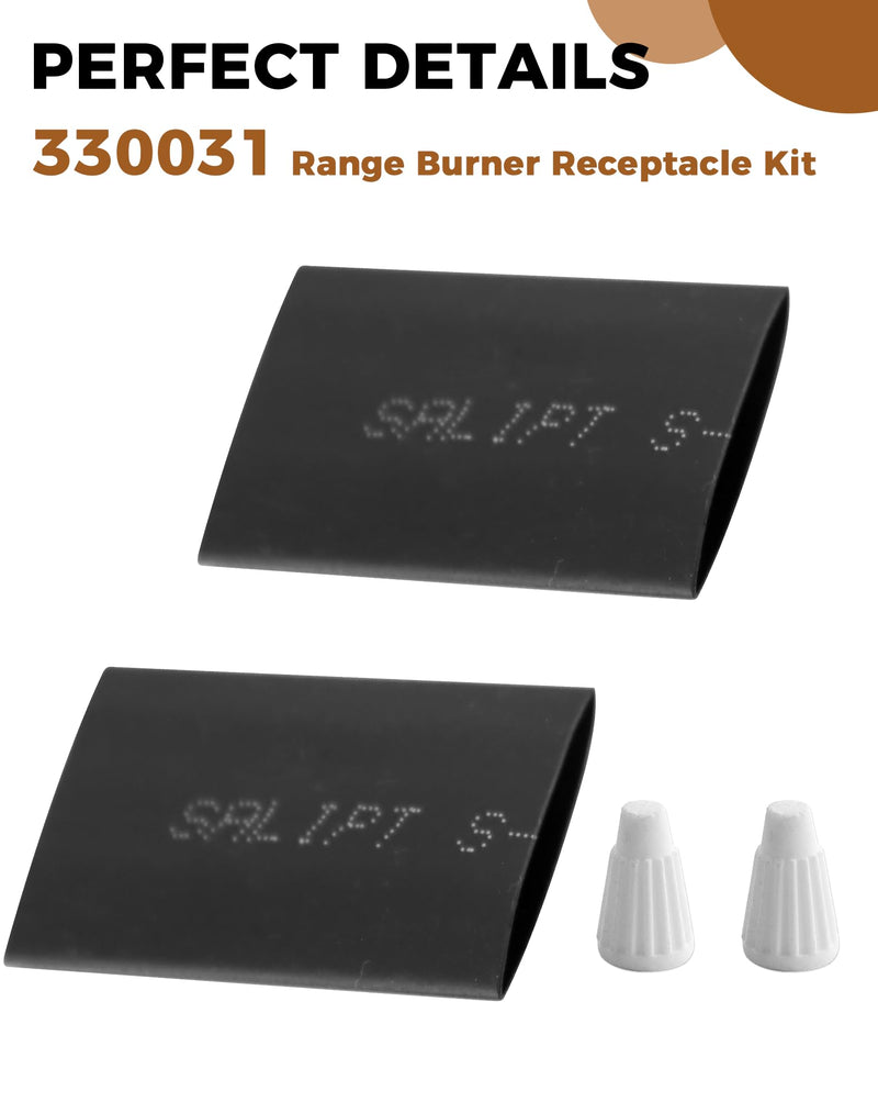 4 Pack 330031 Range Burner Receptacle Kit ERR117 Surface Element Plug-in Block Kit Fit for Whirl-Pool Ken-More Frigi-daire Stove, Replaces WB17X210 5303935058 814399 WB17X210 by Fetechmate