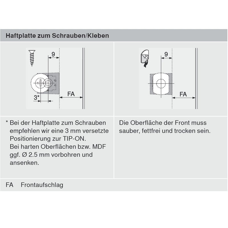 Blum - LIGNO Tip-On Set 956A1004 Schpper, Druckschnpper Push To Open White