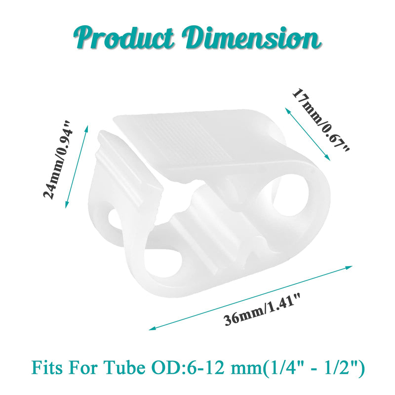 1/4" - 1/2" Plastic Tubing Clamps Adjustable Tube Clamp, Laboratory Pinch Valve Flow Control Hose Clamp - Pack of 5 White 1/4" - 1/2"