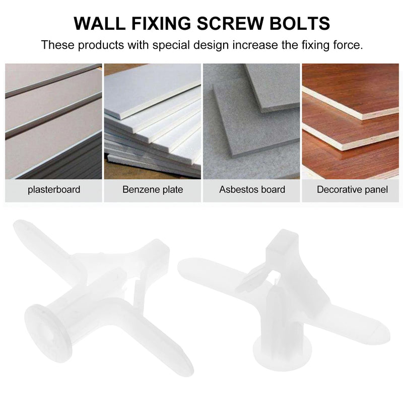 200 Pcs Plasterboard Expansion Tube, Anchors Plasterboard Plug Butterfly Bolts Nuts Frame Fixings Tube Drywall Anchor Kit Expansion Plugs Anchor Bolt Suite