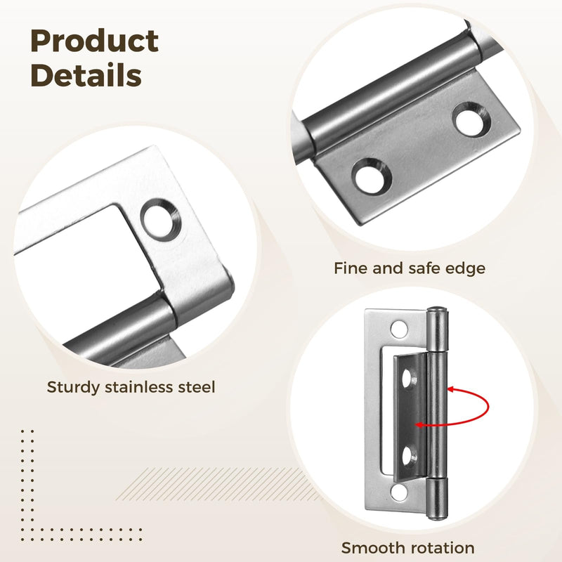 4 PCS Cat Door Silent Hinges with 4 Pcs Kitty Corner Cat Door Hinge, Space-Saving, Easy to Operate, Ideal for Indoor Kitty Doors