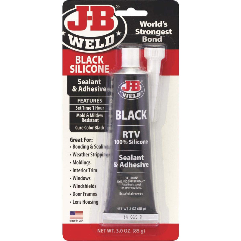 J-B Weld 31319 Black RTV Silicone Sealant and Adhesive - 3 oz. 3 Ounce