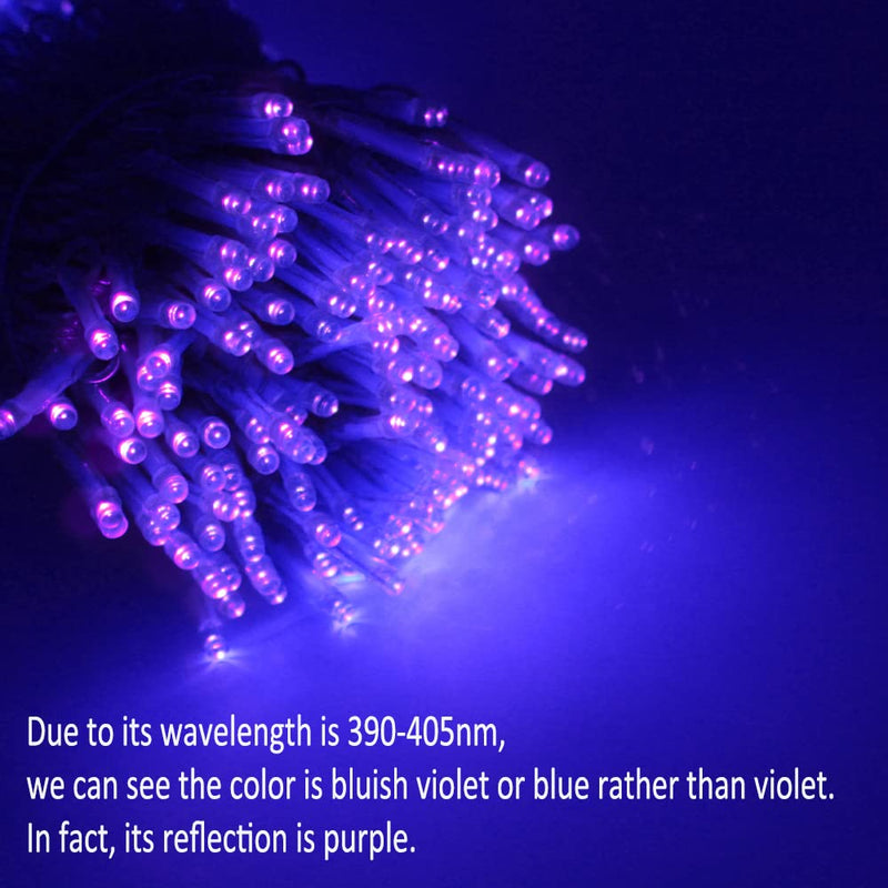 Solhice 60ft Black Light String Lights for Glow Party, 240 LEDs Blacklights Christmas Fairy Lights with Remote Plug in for Bedroom Birthday Party Indoor Décor
