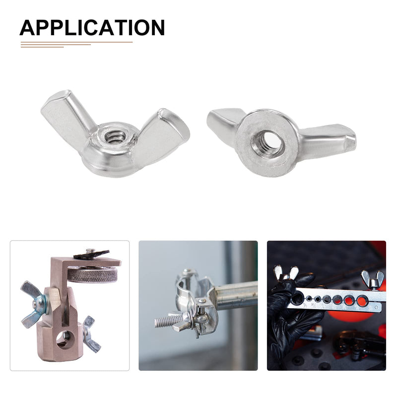 #6-32(D) Butterfly Wing Nuts - 6Pack - Good for Construction Industry - 304 Stainless Steel Butterfly Wing-Nut - Silver #6-32(D) 6