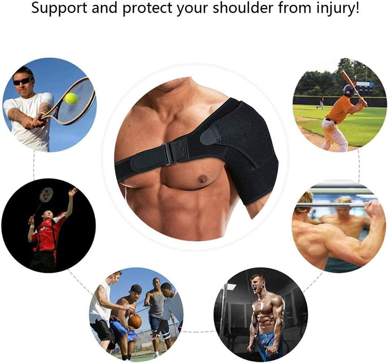 HUEGLO Left Shoulder Support Brace for Men & Women Rotator Cuff Support Compatible for Injury Prevention,Frozen Shoulder Pain Relief, Dislocated AC Joint,Sprain,Soreness,Tendinitis,Arthritis (Left) - NewNest Australia