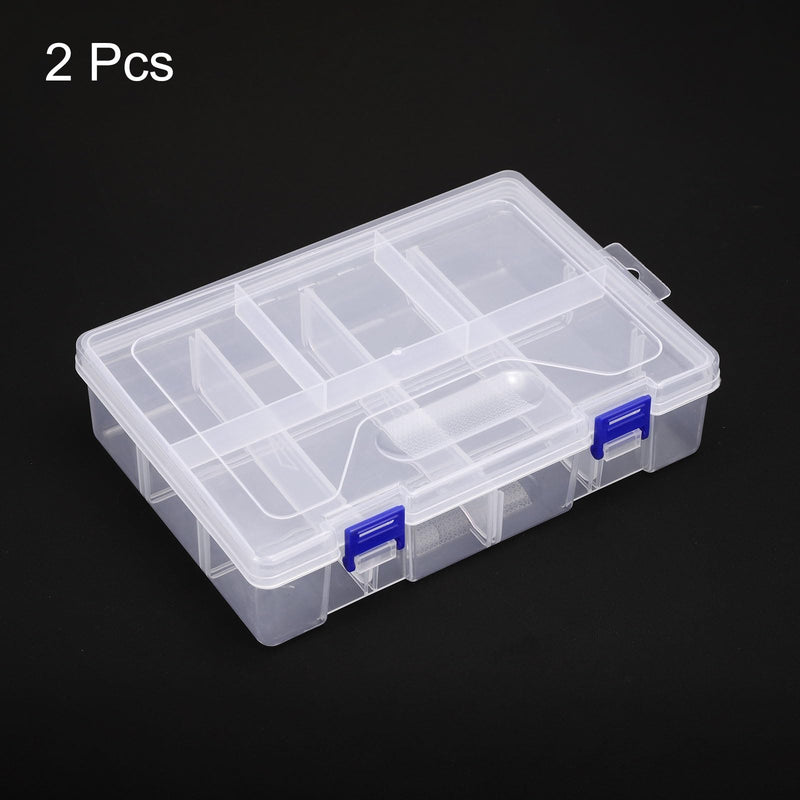 HARFINGTON 2pcs Component Storage Box 8 Grids PP Electronic Organizer Box Double Layer with Adjustable Driver Hardware Containers Tools Boxes for Small Accessories 2
