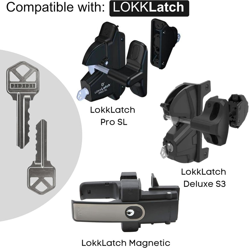 Key Replacement for Magna Latch Series 3 with Forward Facing Keyhole (New Style) - Key 313131 for Lokklatch & MagnaLatch Pool Gate Models with Robby's Cloud Key Float Keychain (3 Pack) Magna Latch Series 3 Key