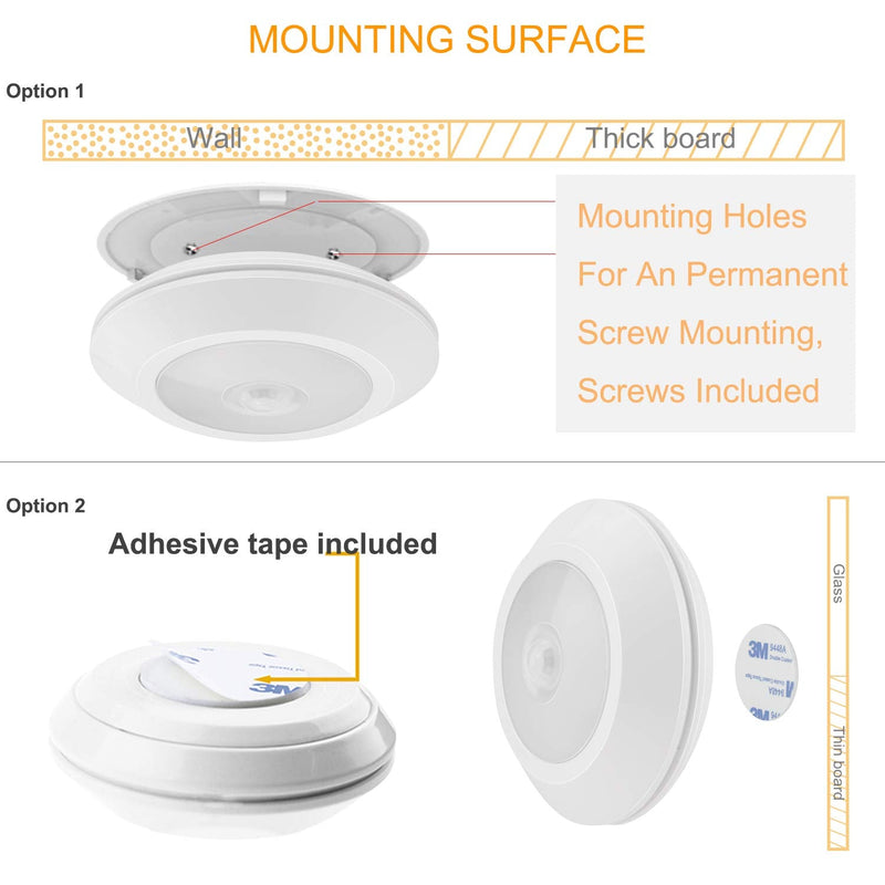 HONWELL Motion Sensor Light, Wireless Battery Powered Warm White Motion Sensor Lights, Stick Closet Lights, Safe LED Stair Lights, Wall Lights for Hallway, Motion Activated Step Lights (4Pack)