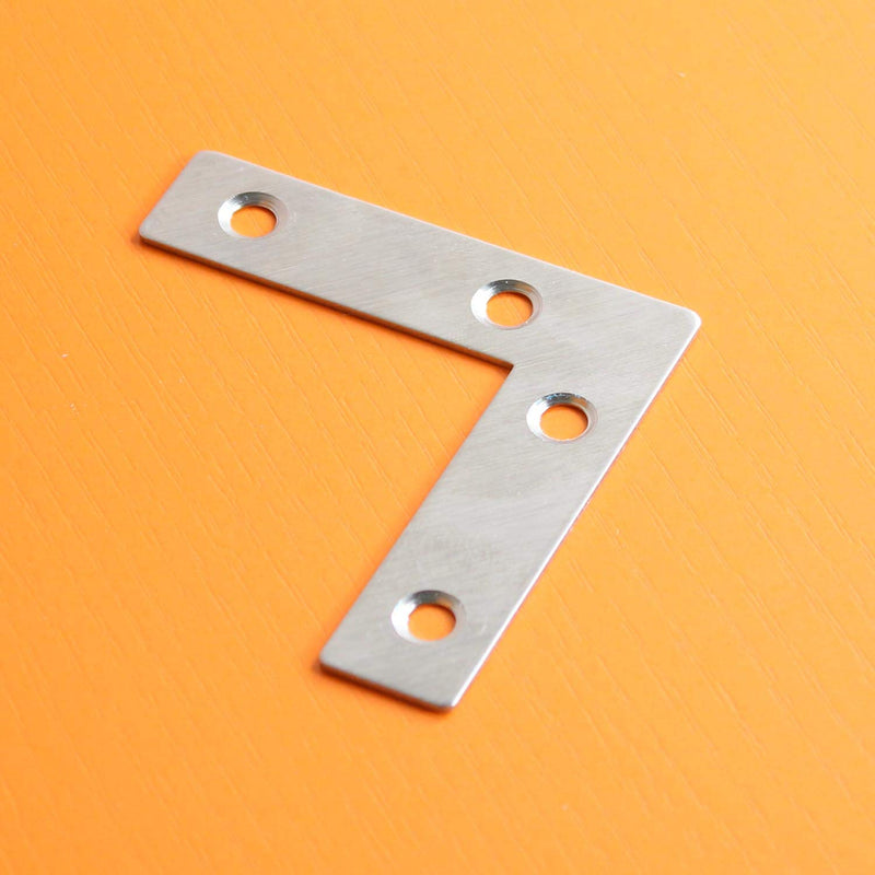 10 Pack Repair Mending Bracket Plate,ULIFESTAR Stainless Steel L Shape Flat Corner Brace Bracket for Wood,Metal Fixing Joining Bracket Support Brace for Shelves,Furniture and Cabinet 10Pack(60x60mm) 60*60mm/2.4*2.4''
