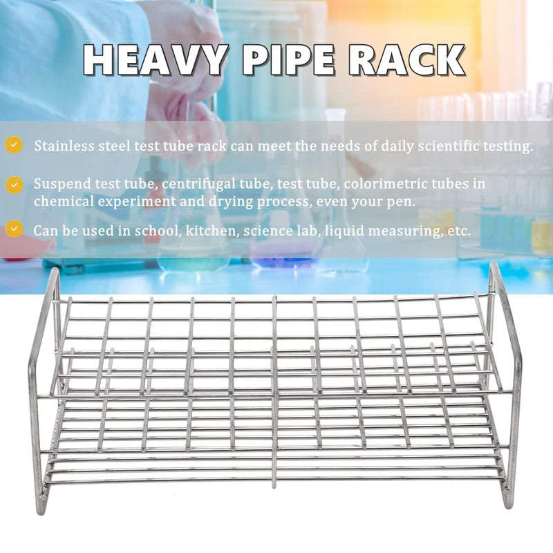 Test Tube Rack, Metal Test Tube Rack Square Hole Test Tube Stand with Handle for Laboratory