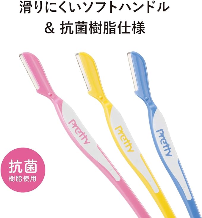 Kai Pretty Eyebrow Sensitive Skin 6 Pcs x 3 Packs + L-Shaped Razor Set for Sensitive Skin 18 Pieces + 1 Piece - NewNest Australia