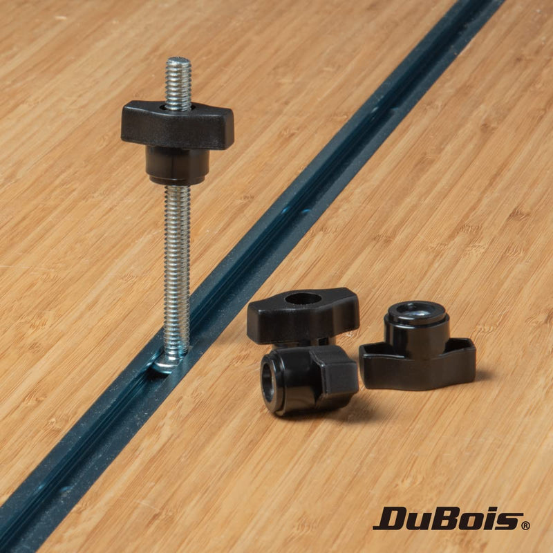 DuBois 5/16"-18 Wing Knobs 10 Pack, Clamping Knobs with Steel Insert for T Track Bolts, Thumb Screw Threaded Knobs for T Track Accessories, Feather Boards, Woodworking Jigs and Fixtures (51004) 7/8" Depth 5/16-18 Thru Hole Black