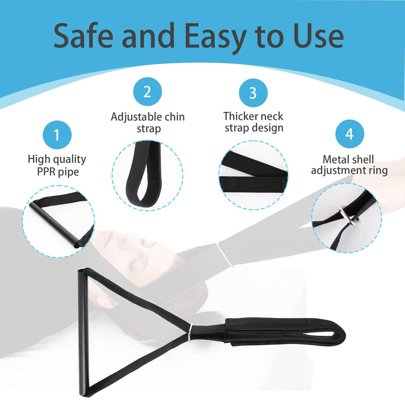 Y Neck Strap Chiropractor Pull Device,Neck Stretcher Strap,Neck Strap Cervical Traction Device for Neck Pain,Spine Chiropractic Decompression Tool with Comfort Handle and Chin Strap