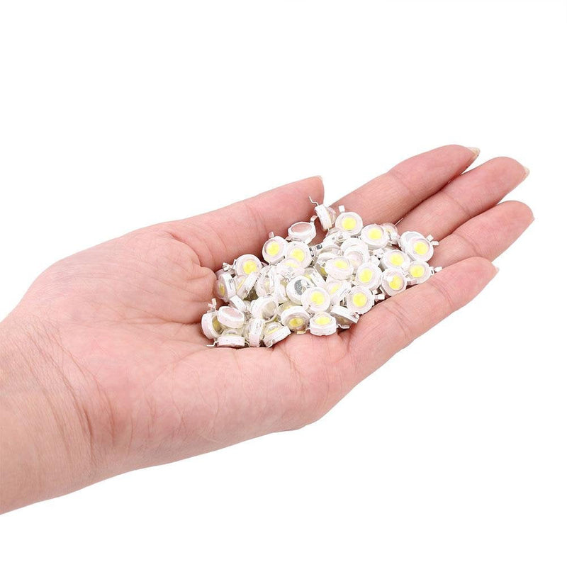 100Pcs High Power 1W LED Beads Light Emitter Components Diode Super Bright SMD for DIY Lighting Fixtures 3000K/6000K(White 6000K) White 6000K