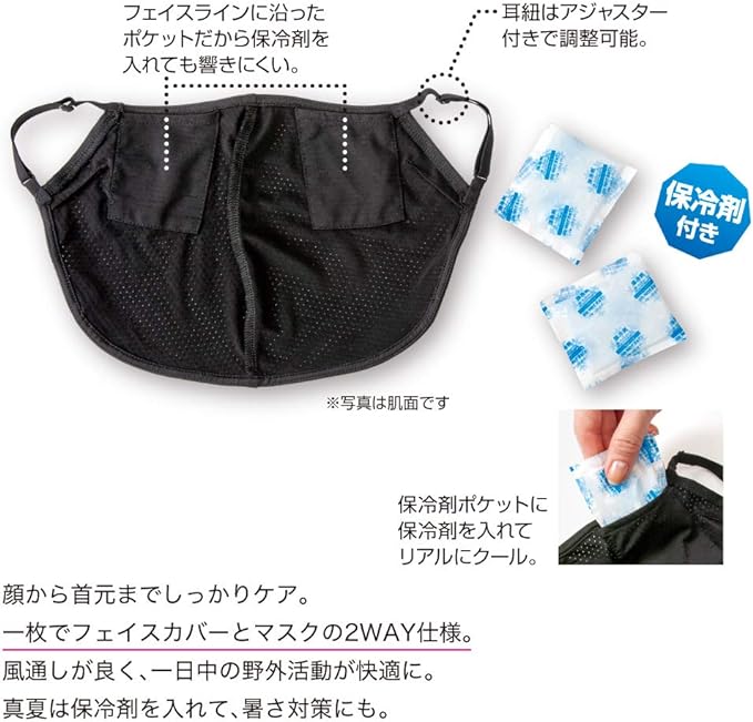 Alphax UV Realy Cool Face Cover (Includes 2 Ice Packs) - NewNest Australia