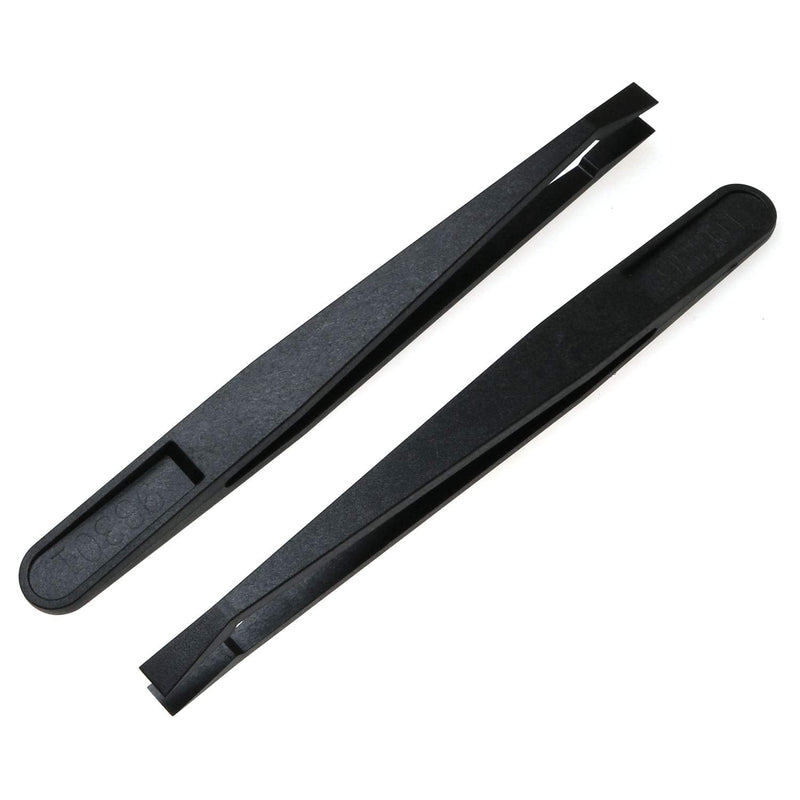 E-outstanding Flat Tip Anti-static Tweezer 5PCS 116mm Black Flat Tip Plastic Antistatic Tweezers