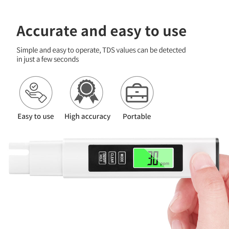 2025 New 4 in 1 TDS Meter, TDS Meter Digital Water Tester, Accurate and Reliable, Water Tester,TDS EC and Temperature (° C/° F) Meter, 0-990ppm, Used for Drinking Water and RO/DI Systems