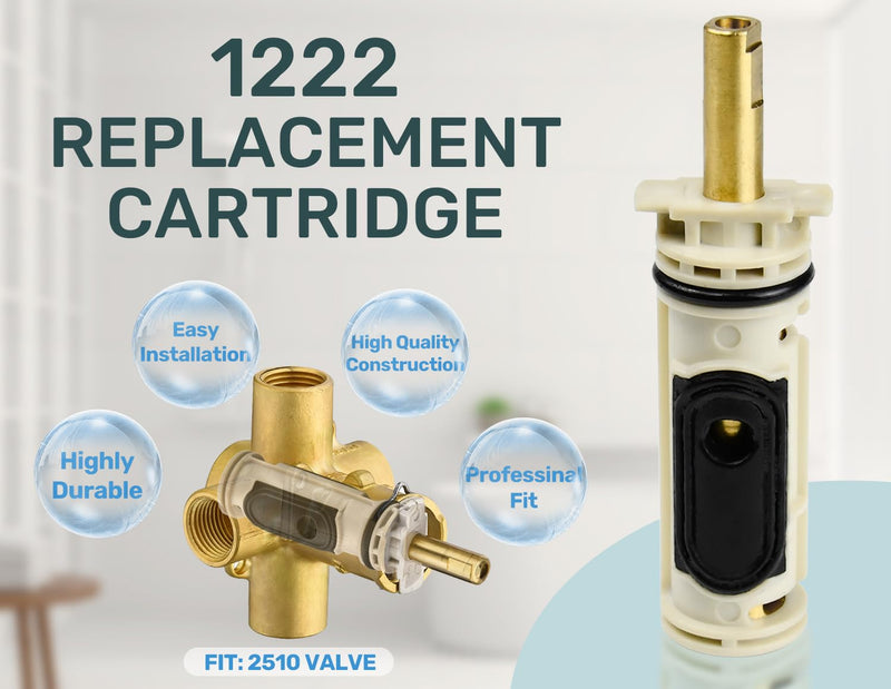 1222 Cartridge Kit Compatible with Moen Tub Shower, Replacement for Moen Posi Temp One-Handle Faucets, Durable Brass