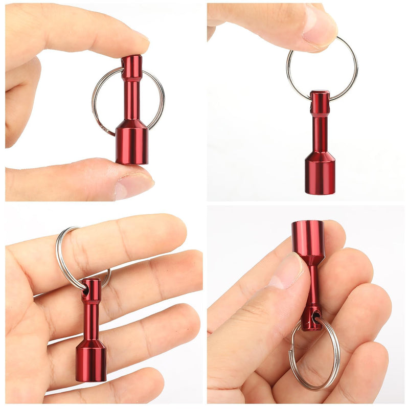 TRYMAG 10 Pack Keychain Magnets for Testing Brass, Neodymium Pocket Keychain with Strong Magnetic Rare Earth, Gold Tester Kit for Jewelry，Gold Silver Jewelry Test Magnet Hanging Keys Holder, Red 10Pcs