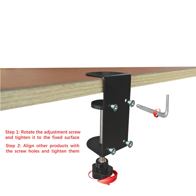 3 inch C-Clamp with Four Small Holes in the back, 2-Pack Adjustable Desk C Clamps for Range 0.39"~3.5", Versatile Clamp for Brake, Parts Assembly, Fastening, Welding, Woodwork, Metal Work 3 in