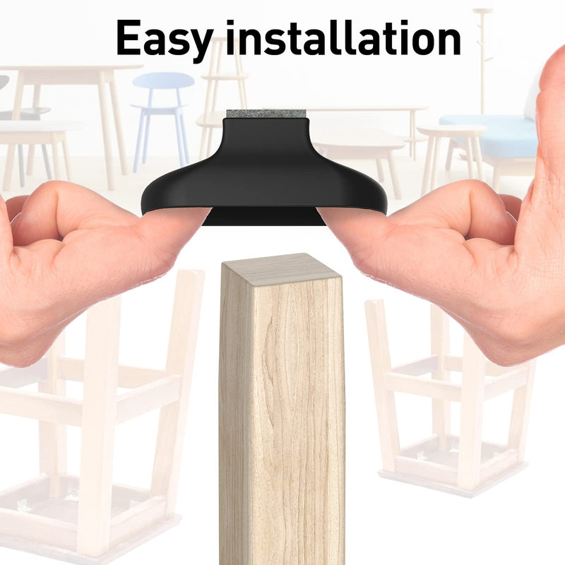 24 Pcs Square Chair Leg Floor Protectors, Chair Leg Covers to Protect Floors, Chair Leg Caps, Chair Foot Protectors for Wood Floors, Anti-Scratch & No Noise. 1 in Black. Square BK Small