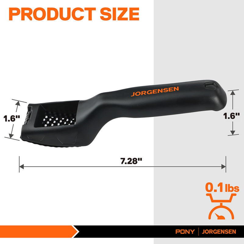 JORGENSEN Mini Wood Plane, Professional Surform Shaver Tool, 65MN Sharp Blade, Black ABS Plastic, Wood Shaver Tool for Woodworking - Suitable for Detailed Work, Lightweight, Easy to Carry, Rasp File