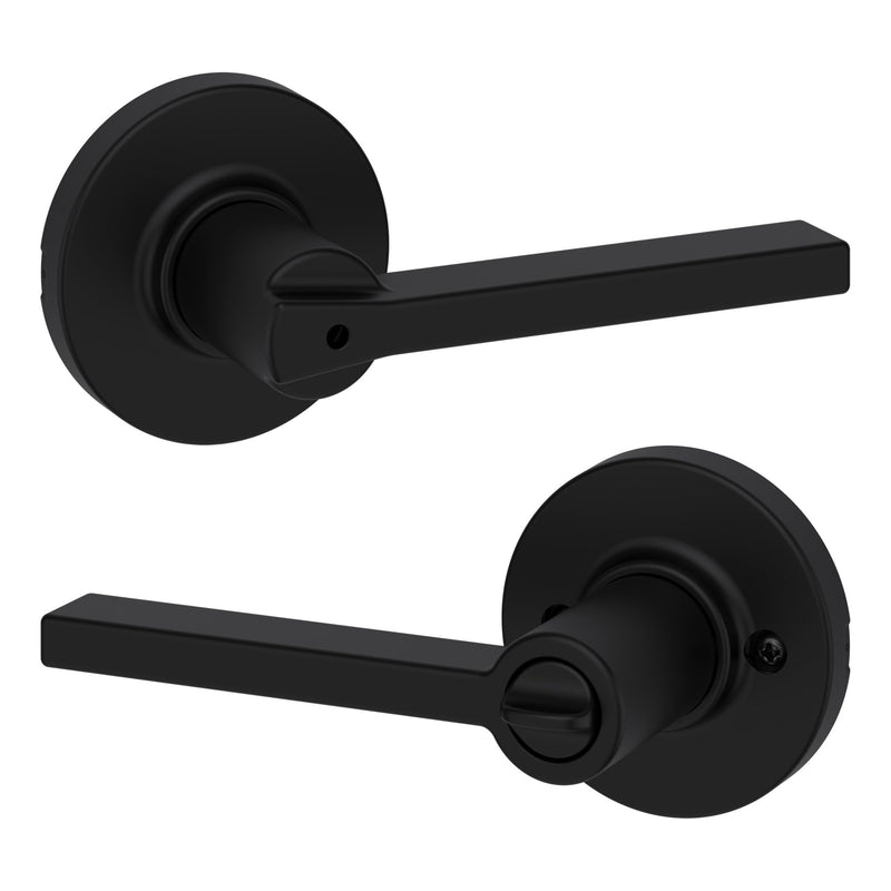 Kwikset Casey Interior Privacy Round Door Handle with Lock, Door Lever for Bathroom and Bedroom, Satin Nickel Reversible Keyless Turn Lock, with Microban Protection 1 Pack