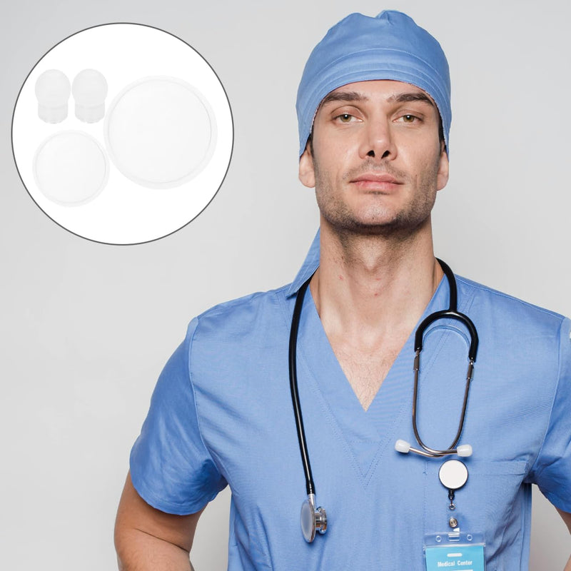 Baluue Replacement Stethoscope Diaphragm Kit with Screw Ear Tips Adult and Pediatric Compatible Soft Silicone for Comfortable Seal and Medical Use