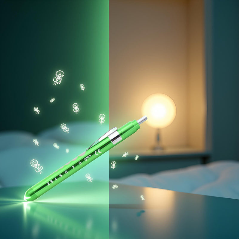 Green Pen Light with Pupil Gauge LED Penlight for Nurses Doctors, Reusable Medical Penlight for Nursing Students Doctors Medical Pen Lights Diagnostics and Screening Professional Medical Supplies