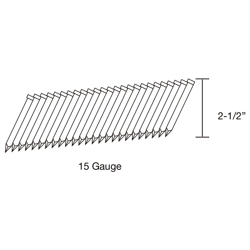 Freeman SSAF1534-25 15-Gauge 34 Degree Angle 2-1/2" Glue Collated Stainless Steel Finish Nails (1000 Count)